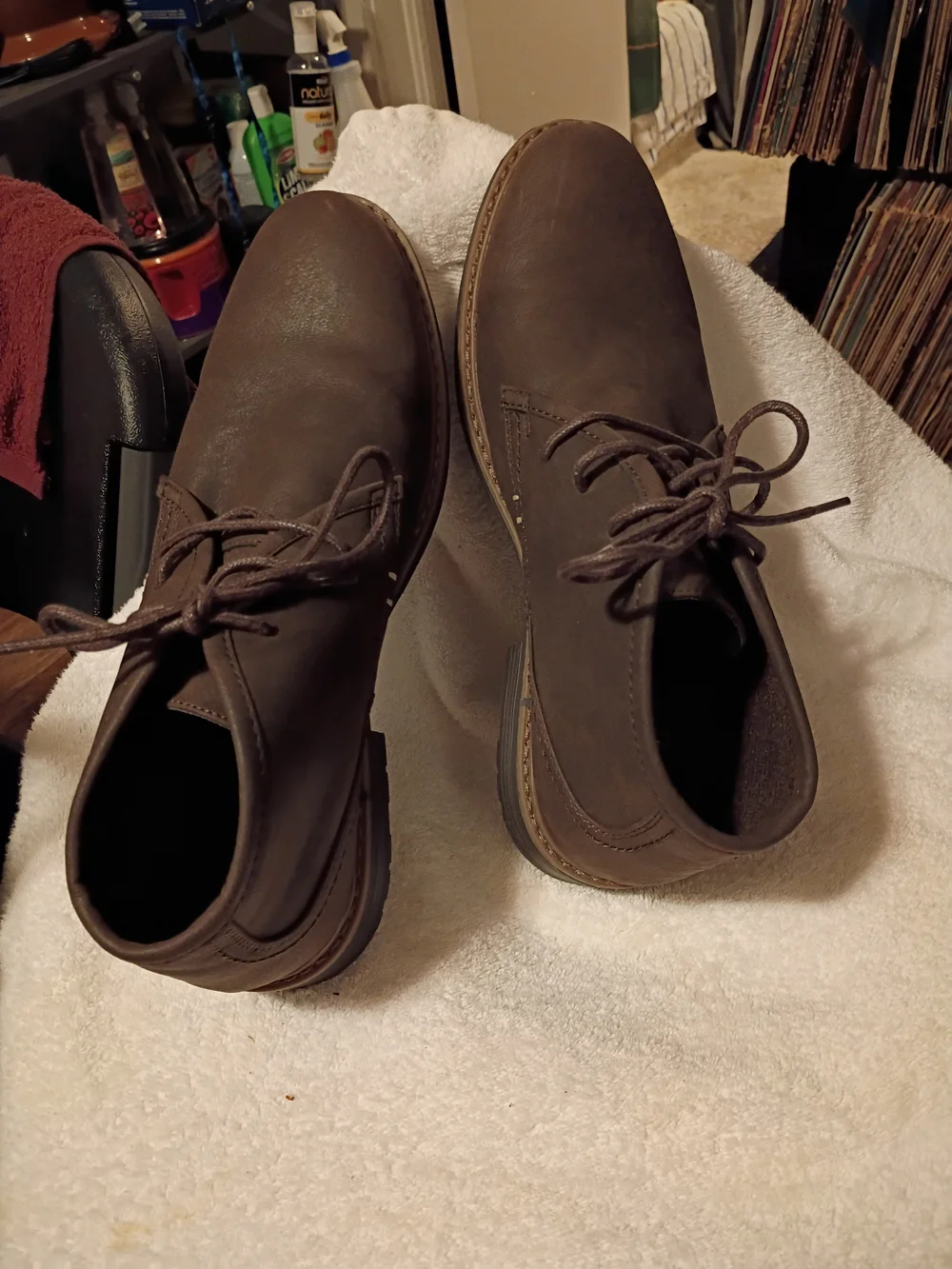 Men's Dark Brown Lace-Up Chukka Derby Shoes